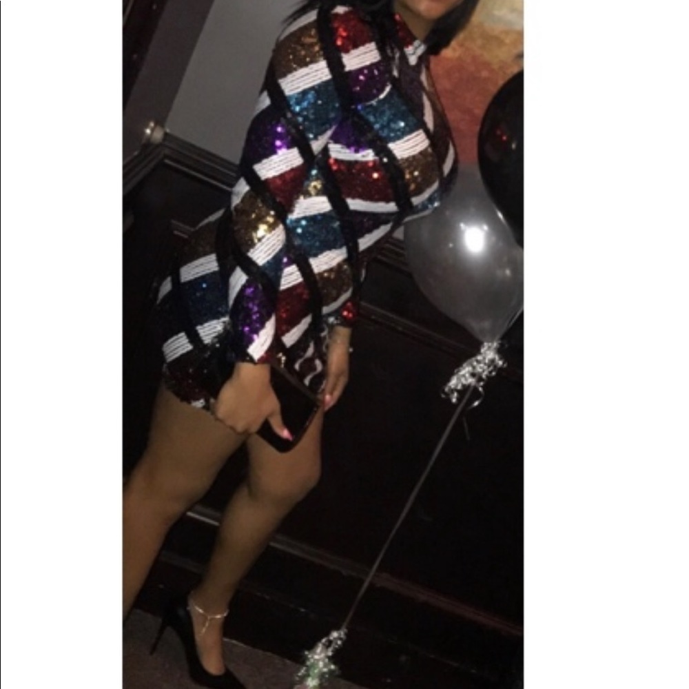 Multi color sequin dress